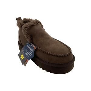 Mykos Women's Suede Platform Winter Boots Britt Chcolate - Medium